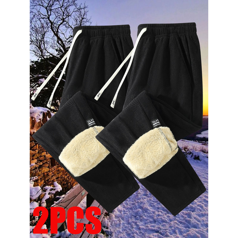 Corduroy Pant Warm - Pantalones deportivos acolchados, paquete de 2,