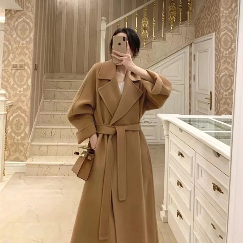 Wool Coat Peacoat - Abrigo de Mujer de Cachemira de
