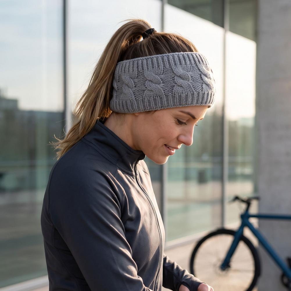 Fleece Ear Warmer Band - Diadema de piel sintética para el
