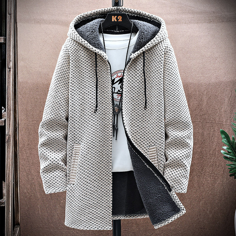 Wool Coat Peacoat - Cárdigan para hombre, abrigo largo de