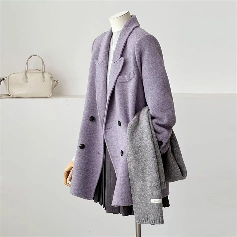 Abrigo de lana de doble cara p - Wool Coat Peacoat reseña y precio