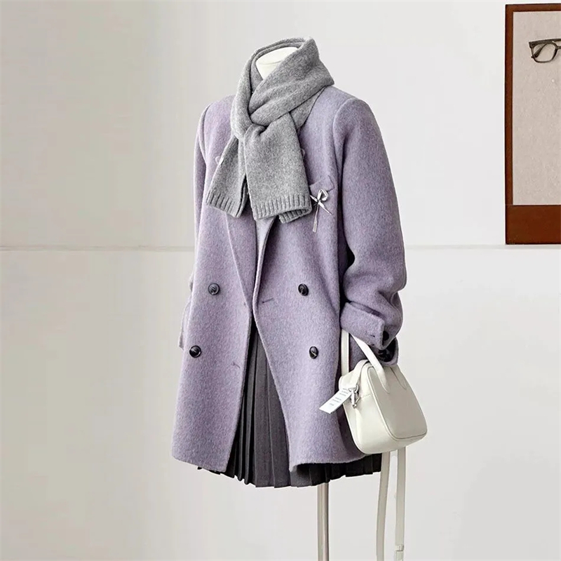 Abrigo de lana de doble cara p - Wool Coat Peacoat reseña y precio